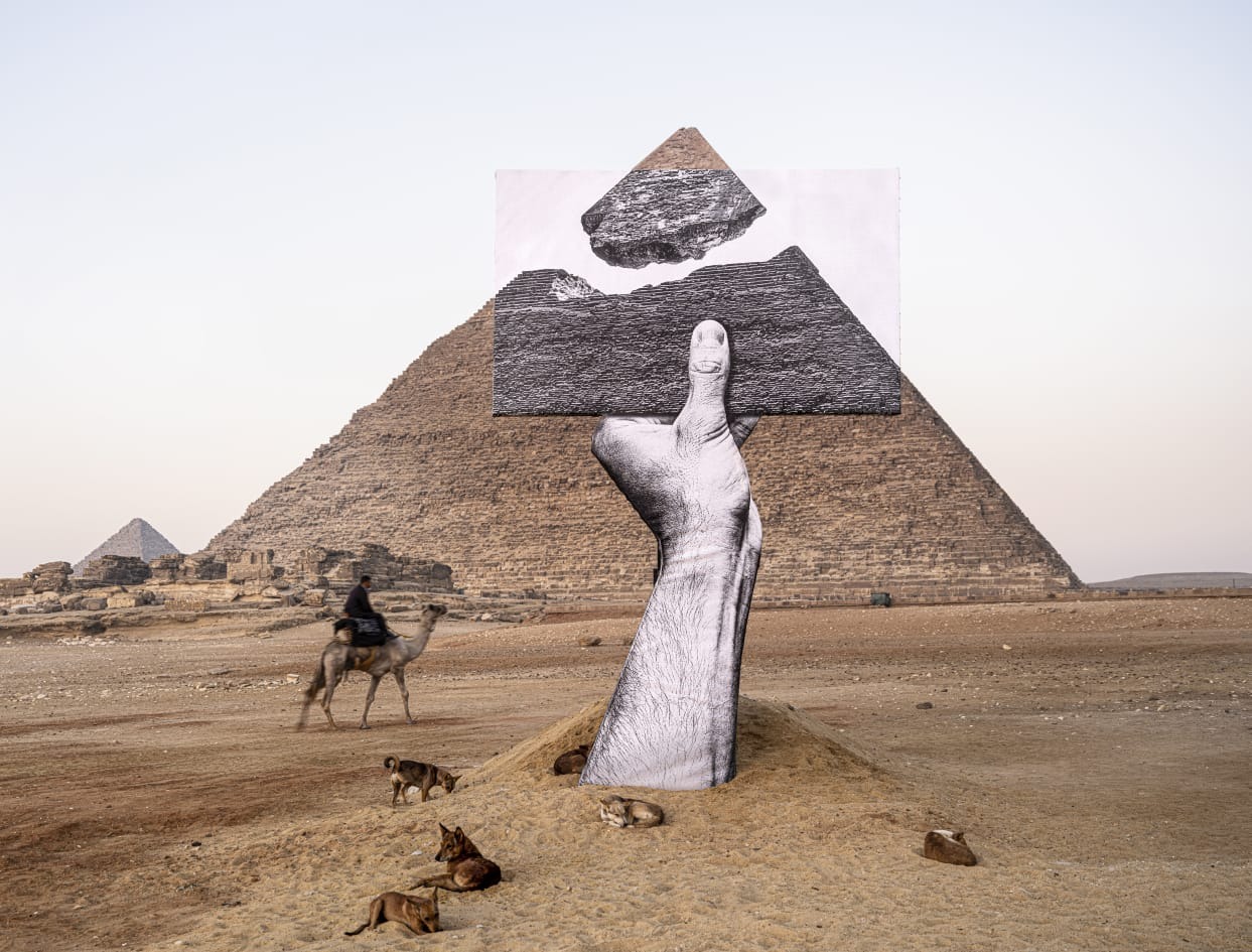 At the Glamorous Giza Pyramids Plateau, Orange Egypt Sponsors Art D